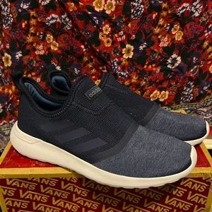 navy adidas racer slip-ons sneakers womens 10